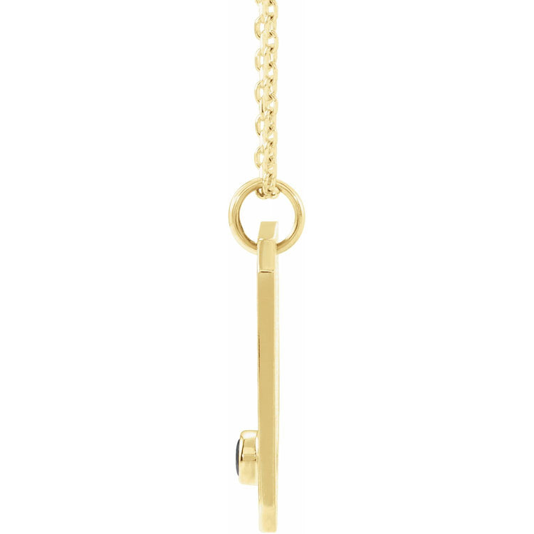 Blue Rubi Aquarius Zodiac Constellation Necklace - Black Spinel + Diamond