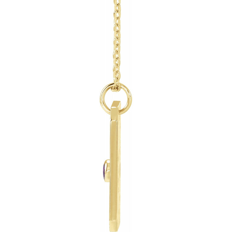 Blue Rubi Sagittarius Zodiac Constellation Necklace - Amethyst + Diamond