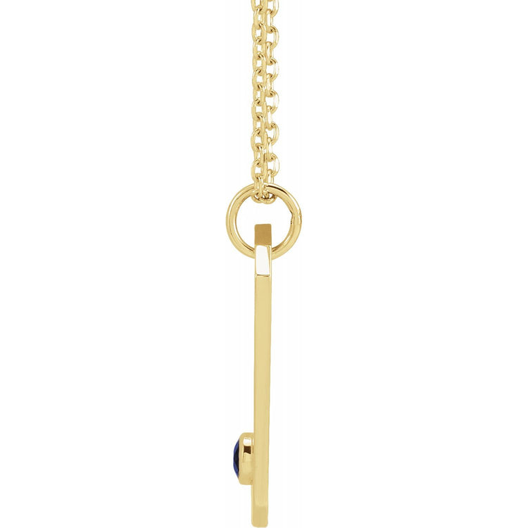 Blue Rubi Capricorn Zodiac Constellation Necklace- 14K Blue Sapphire + Diamond