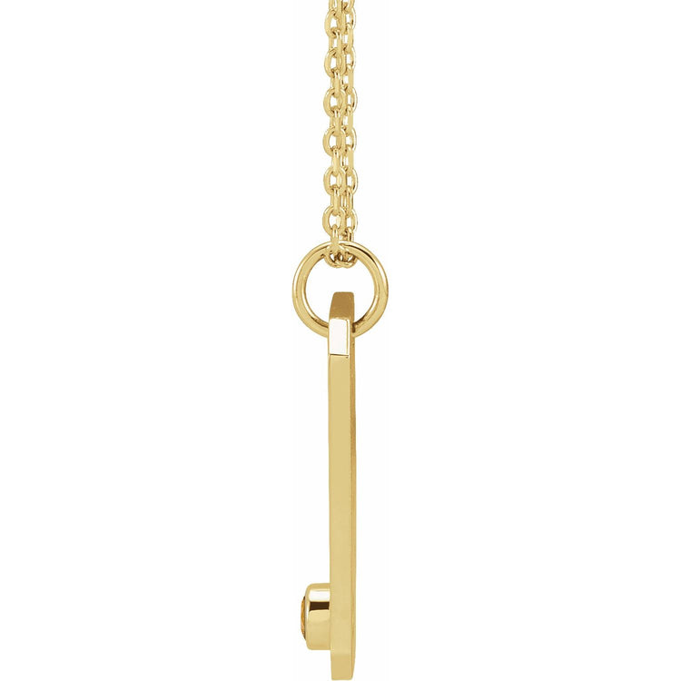 Blue Rubi Virgo Zodiac Constellation Necklace - Orange Garnet + Diamond
