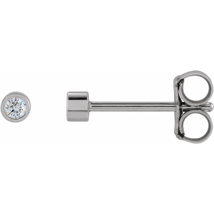 Tiny Bezel Set Diamond Studs in 14K Gold