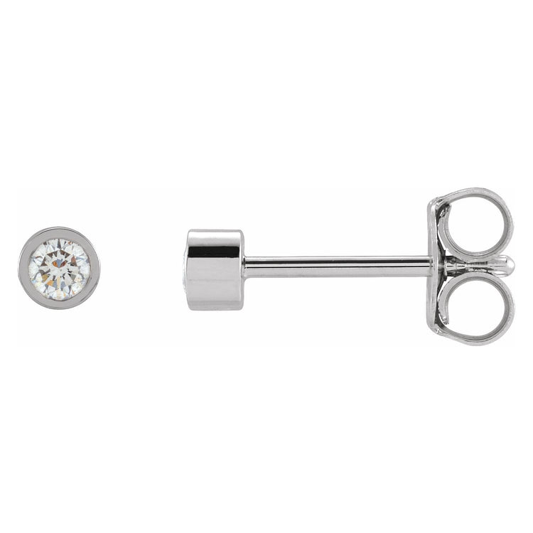 Tiny Bezel Set Diamond Studs in 14K Gold