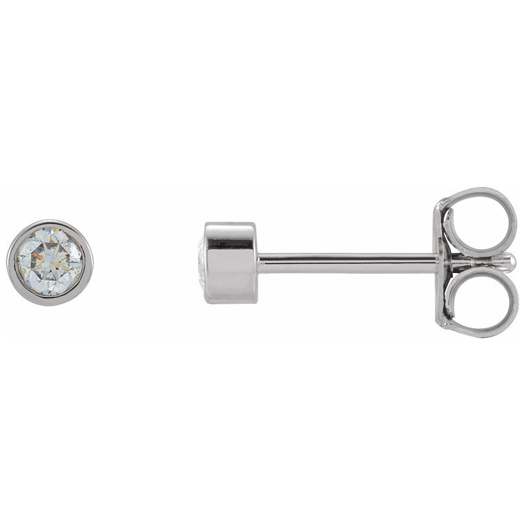 Tiny Bezel Set Diamond Studs in 14K Gold