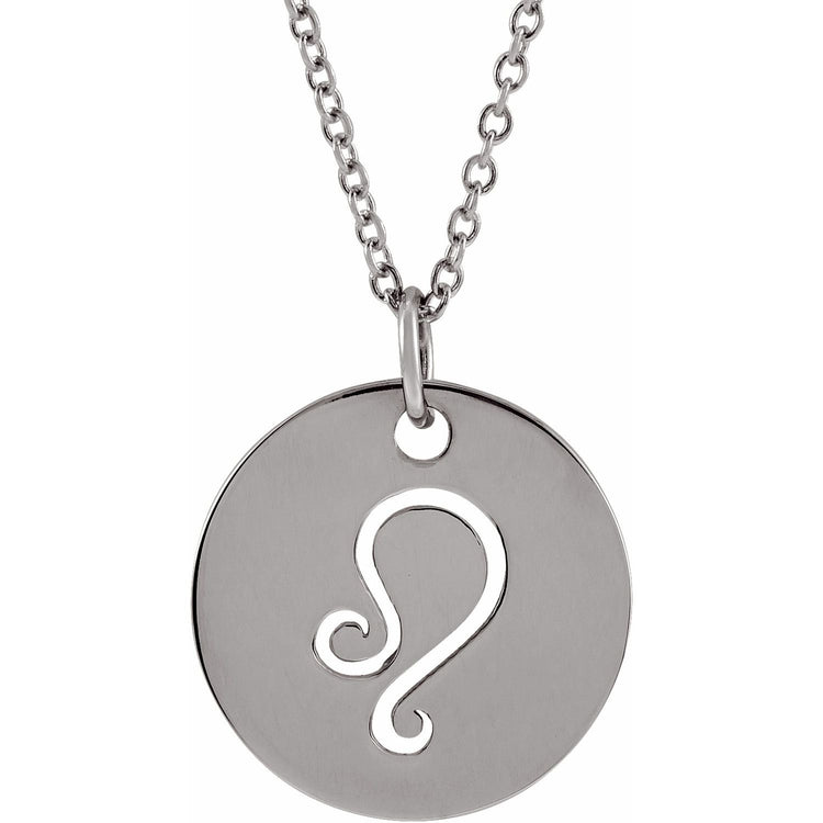 Blue Rubi Leo Zodiac Disc Necklace