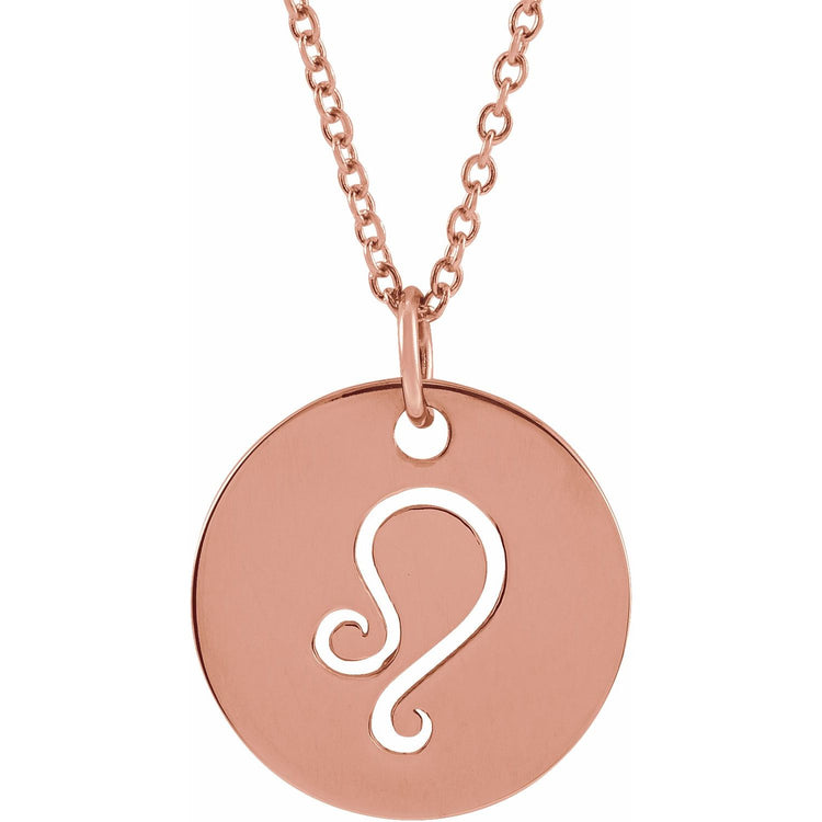 Blue Rubi Leo Zodiac Disc Necklace