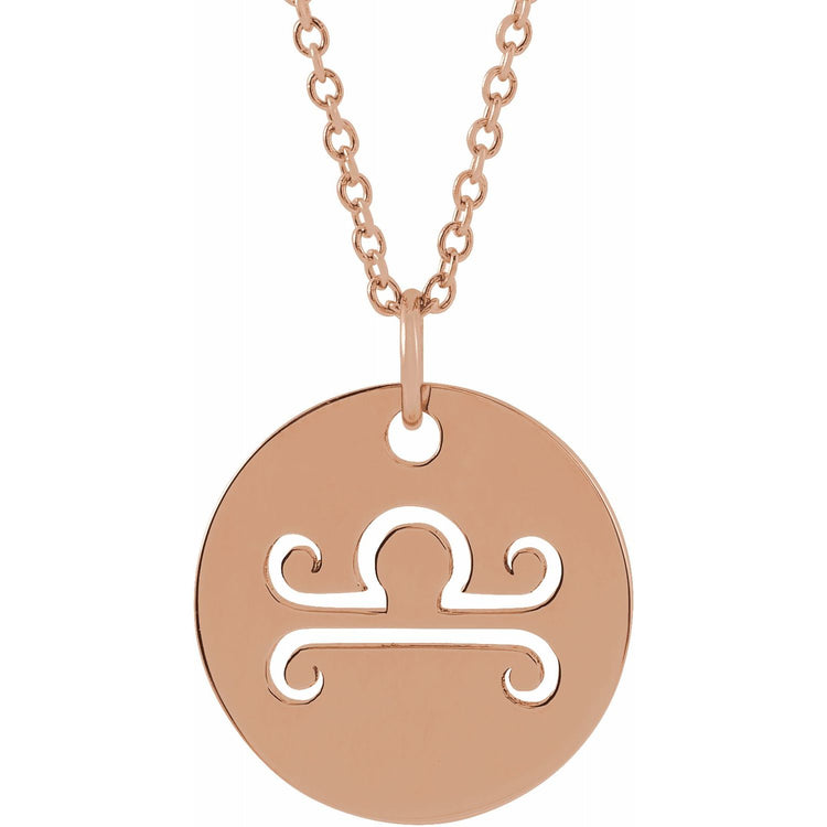 Blue Rubi Libra Zodiac Disc Necklace