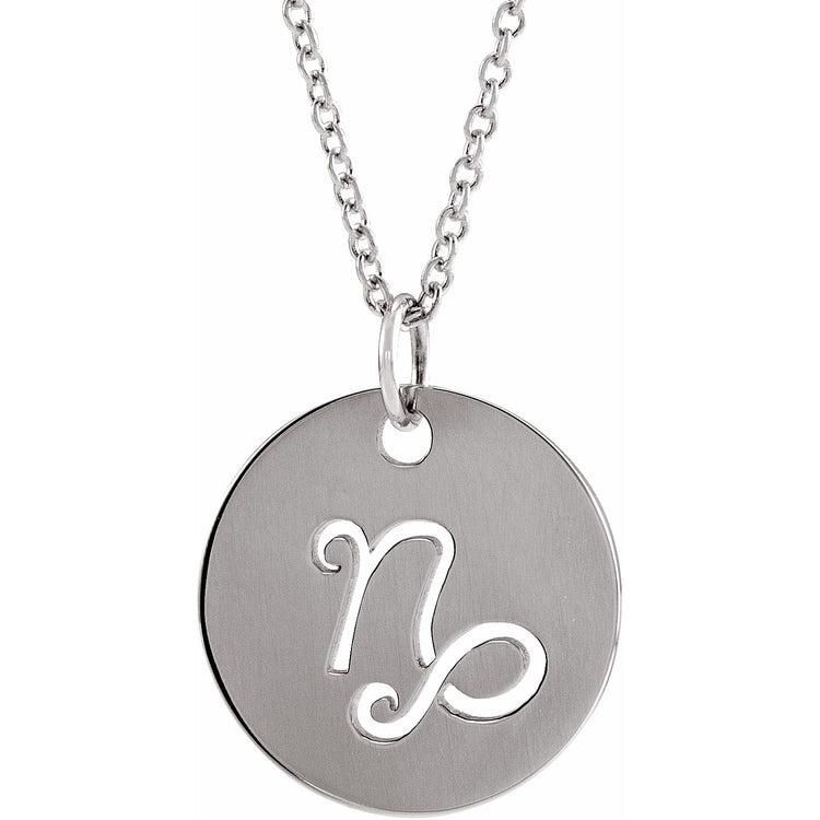 Blue Rubi Capricorn Zodiac Disc Necklace