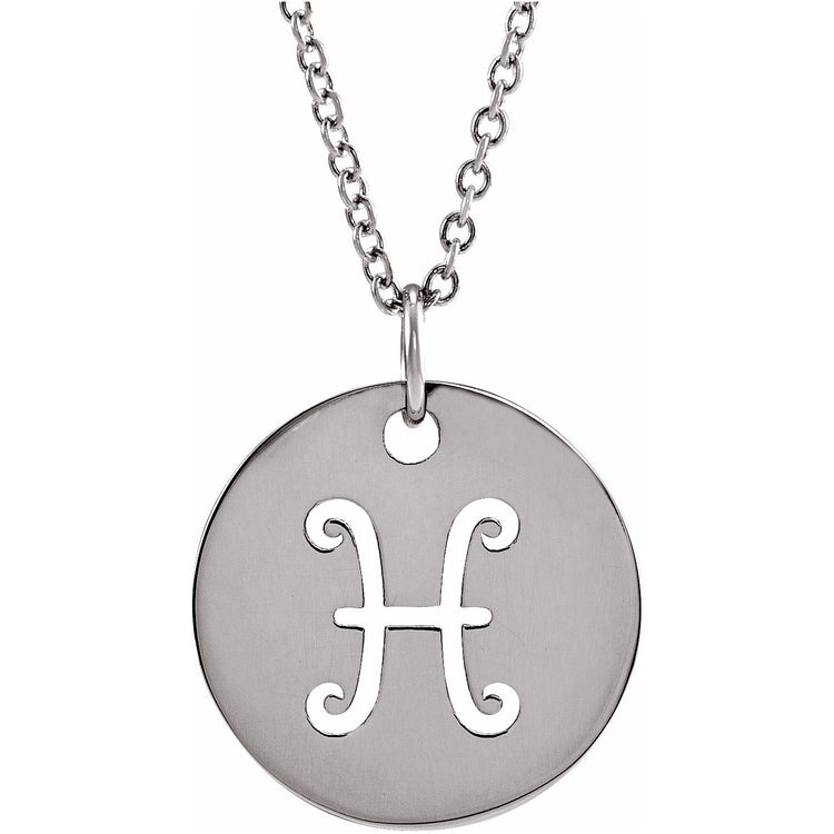 Blue Rubi Pisces Zodiac Disc Necklace