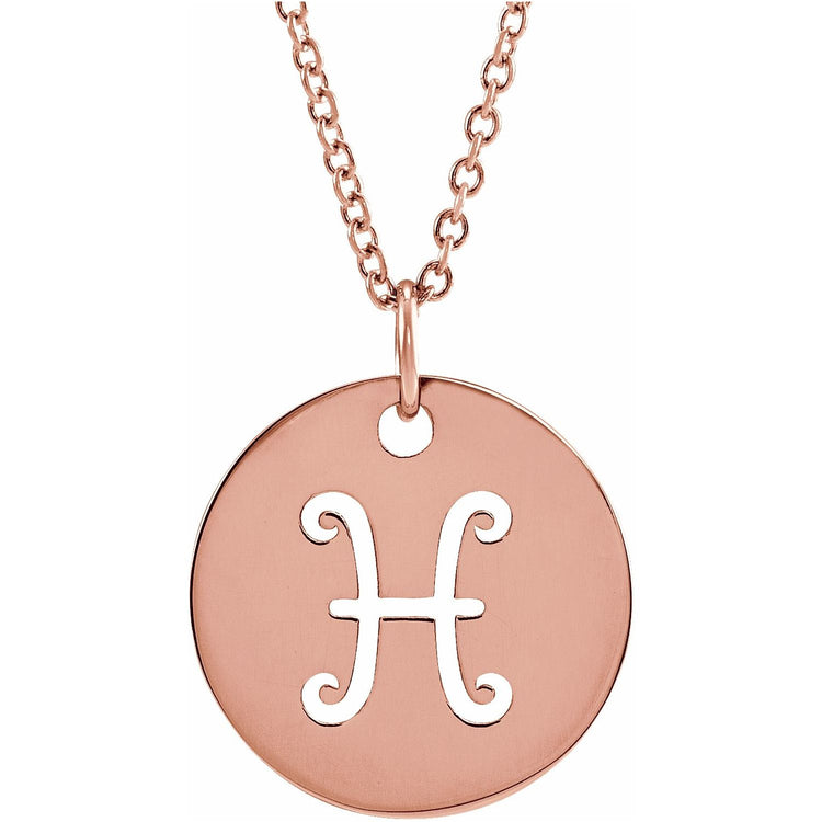 Blue Rubi Pisces Zodiac Disc Necklace