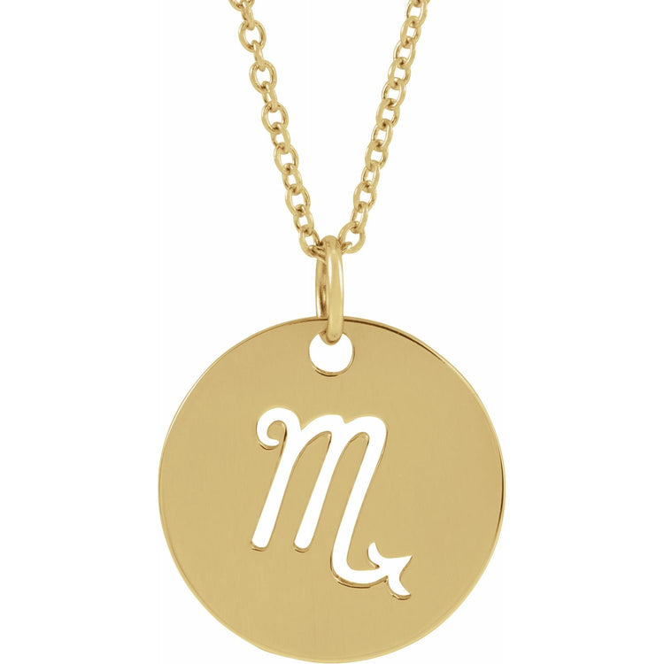 Blue Rubi Scorpio Zodiac Disc Necklace