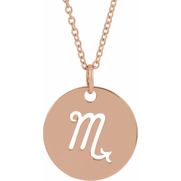 Blue Rubi Scorpio Zodiac Disc Necklace