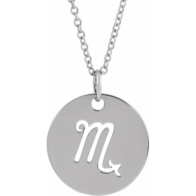 Blue Rubi Scorpio Zodiac Disc Necklace