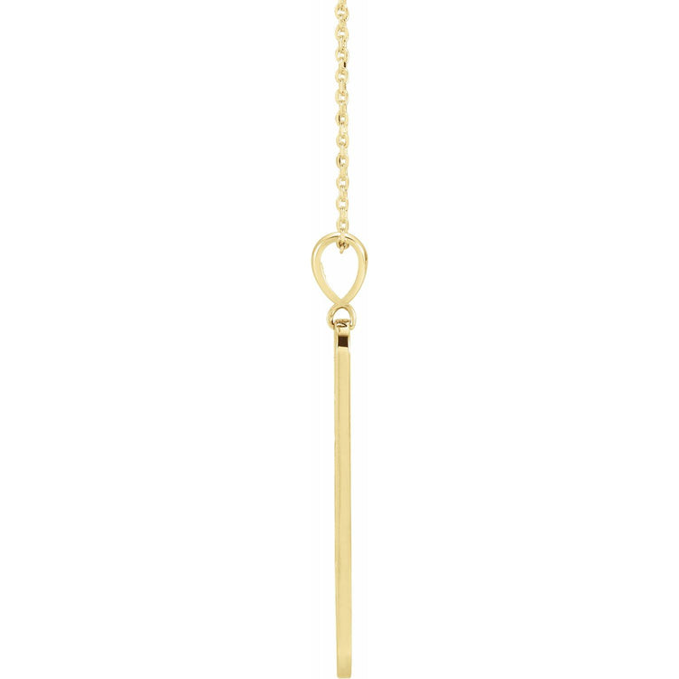 Blue Rubi Diamond Moon Phase Bar Necklace