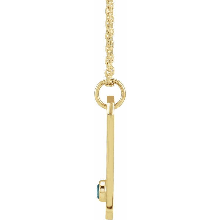Blue Rubi Scorpio Zodiac Constellation Necklace - Blue Zircon + Diamond