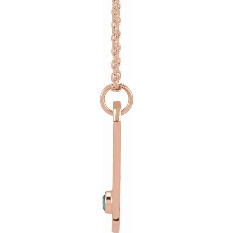 Blue Rubi Scorpio Zodiac Constellation Necklace - Blue Zircon + Diamond