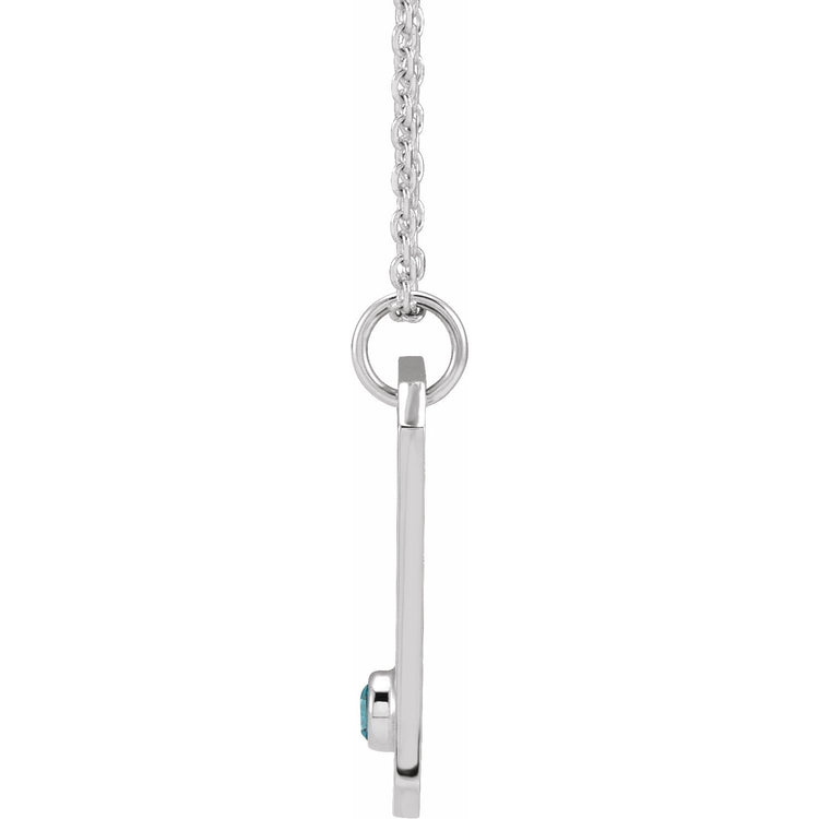 Blue Rubi Scorpio Zodiac Constellation Necklace - Blue Zircon + Diamond