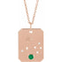 Blue Rubi Aries Zodiac Constellation Necklace - Emerald + Diamond