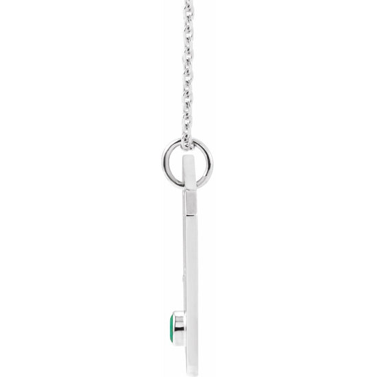 Blue Rubi Aries Zodiac Constellation Necklace - Emerald + Diamond