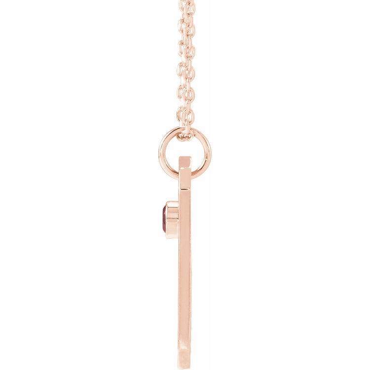 Blue Rubi Pisces Zodiac Constellation Necklace - Mozambique Garnet + Diamond