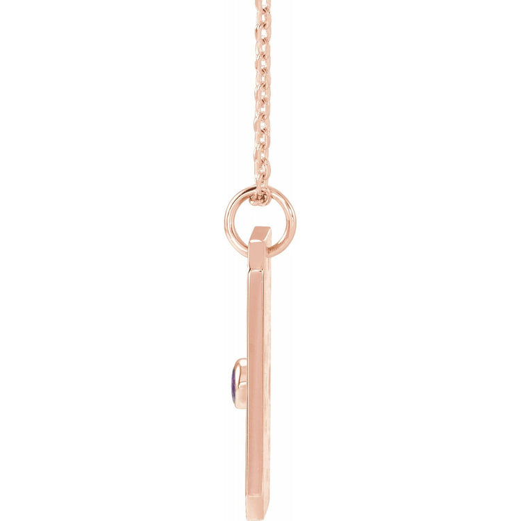 Blue Rubi Sagittarius Zodiac Constellation Necklace - Amethyst + Diamond