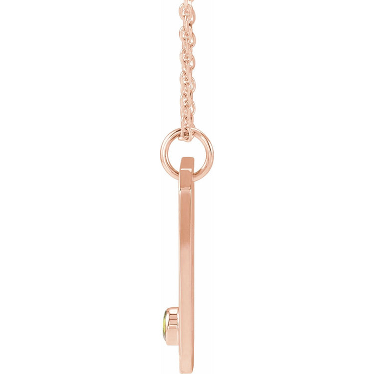 Blue Rubi Gemini Zodiac Constellation Necklace - Peridot + Diamond