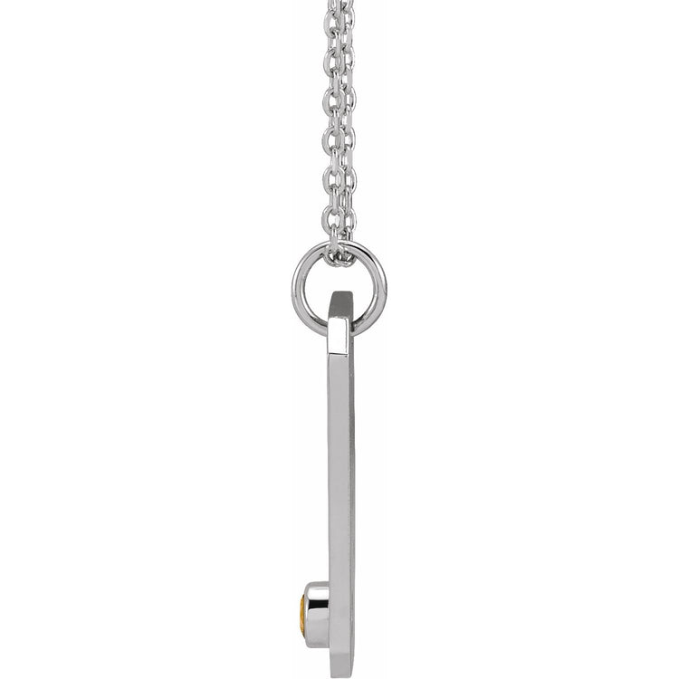 Blue Rubi Virgo Zodiac Constellation Necklace - Orange Garnet + Diamond