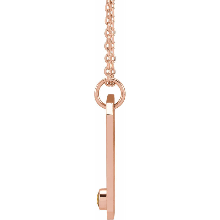 Blue Rubi Virgo Zodiac Constellation Necklace - Orange Garnet + Diamond