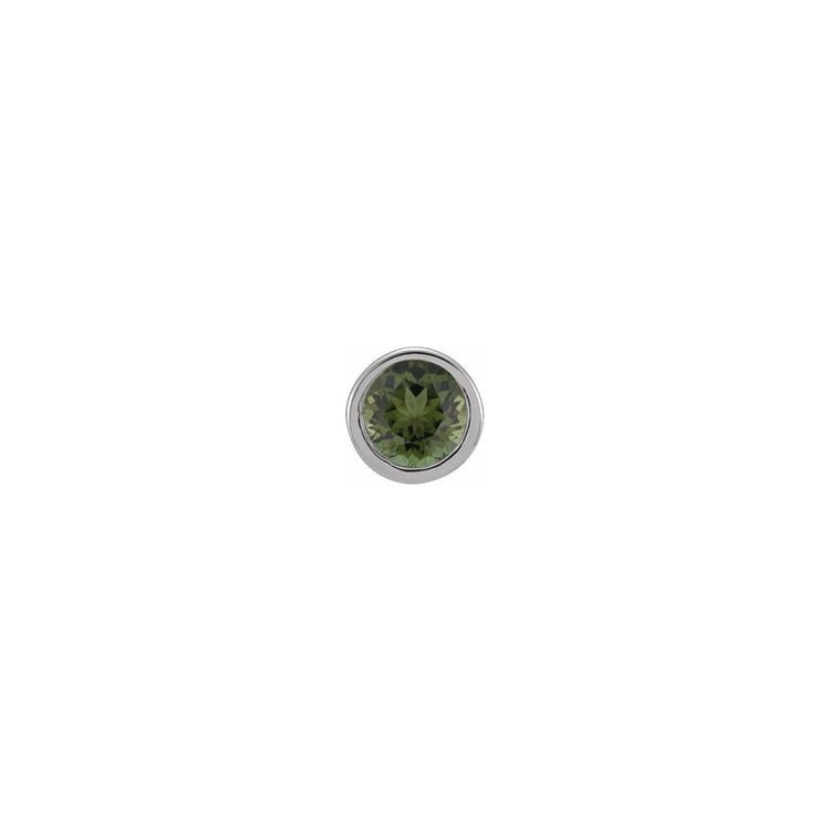 Micro Bezel Natural Gemstone Stud Earrings