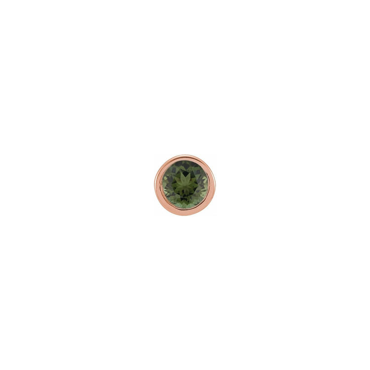 Micro Bezel Natural Gemstone Stud Earrings