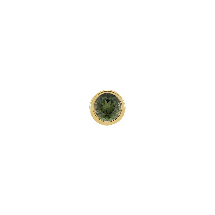 Micro Bezel Natural Gemstone Stud Earrings