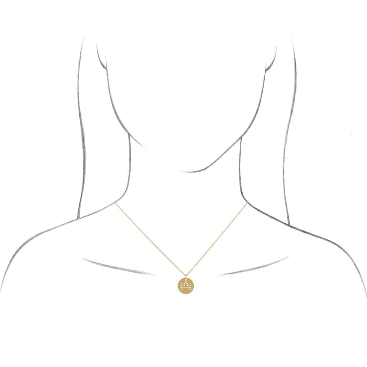 Blue Rubi Virgo Zodiac Disc Necklace