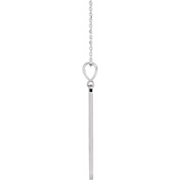 Blue Rubi Diamond Moon Phase Bar Necklace