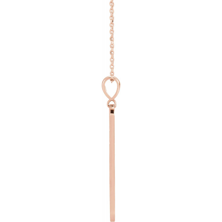Blue Rubi Diamond Moon Phase Bar Necklace
