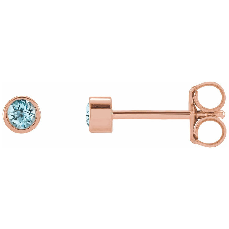 Micro Bezel Natural Gemstone Stud Earrings