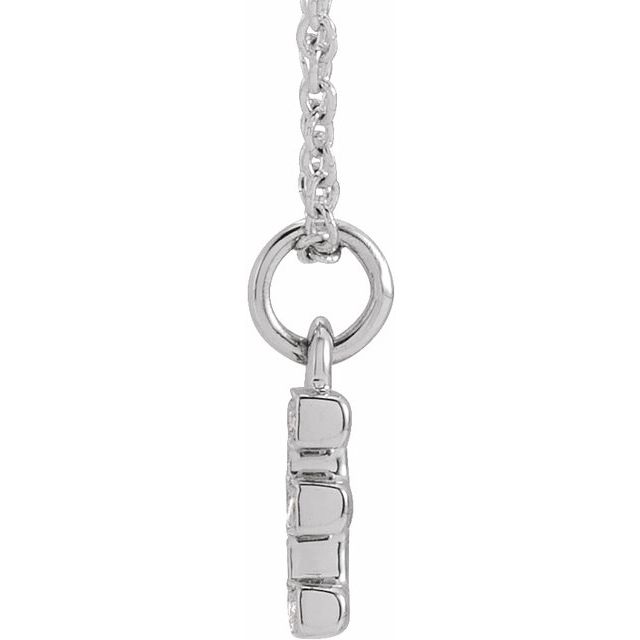 Natural Diamond Petite Initial Capital Letter Necklace