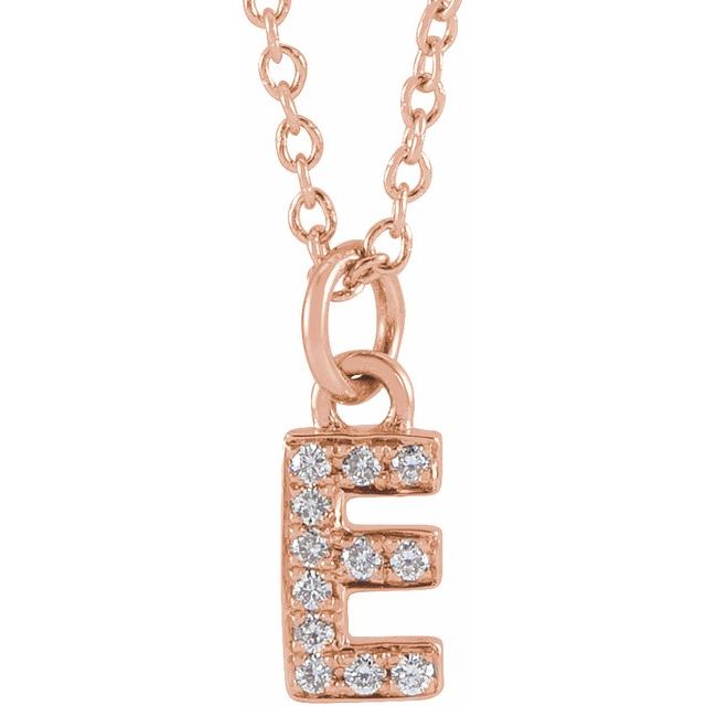 Natural Diamond Petite Initial Capital Letter Necklace