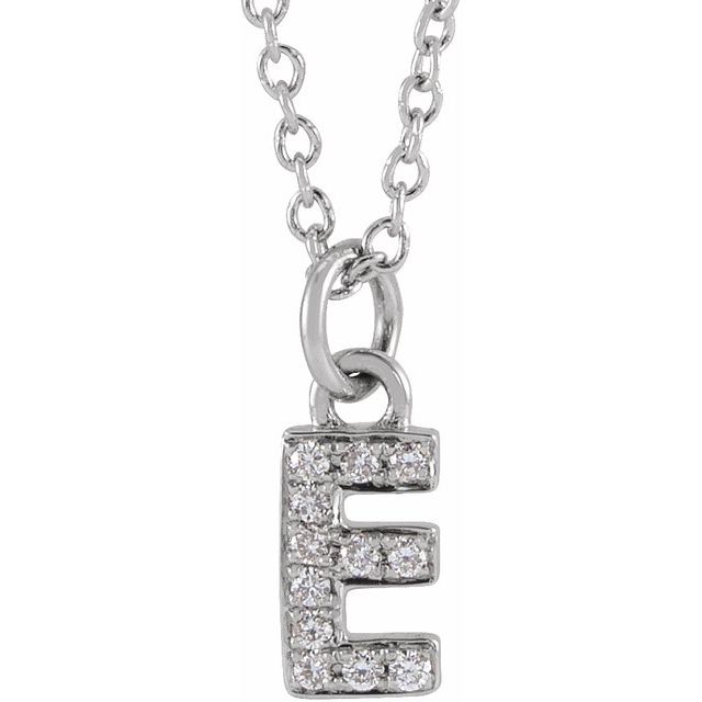 Natural Diamond Petite Initial Capital Letter Necklace