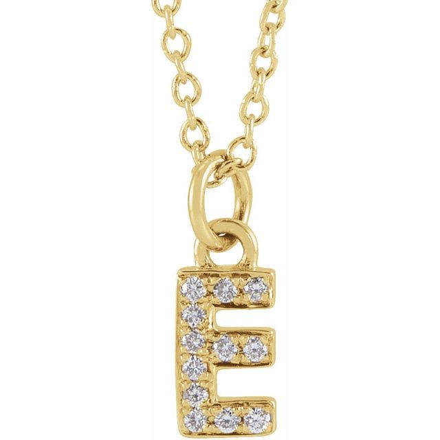 Natural Diamond Petite Initial Capital Letter Necklace