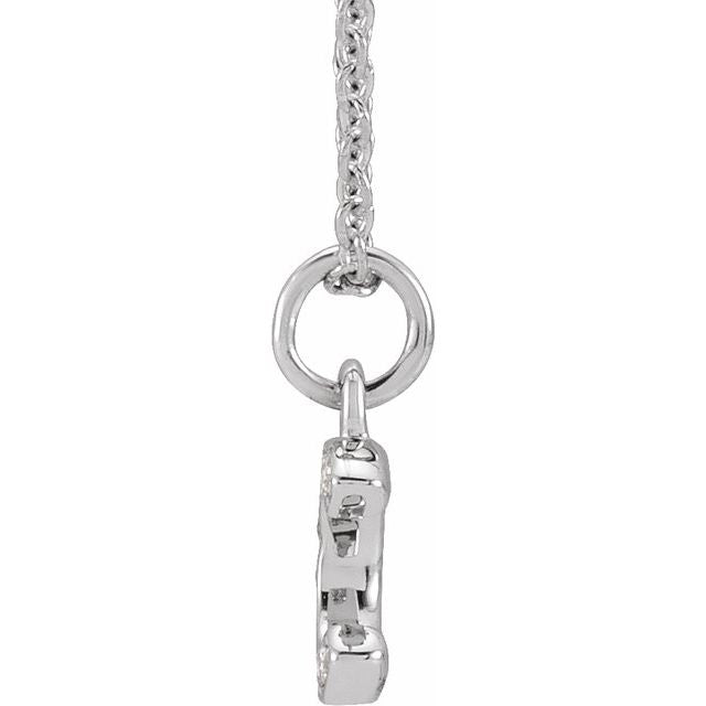 Natural Diamond Petite Initial Capital Letter Necklace