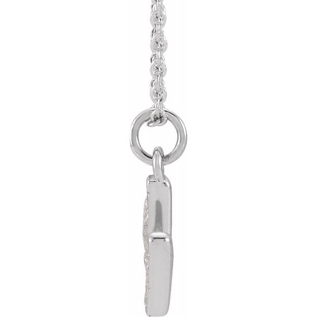 Natural Diamond Petite Initial Capital Letter Necklace