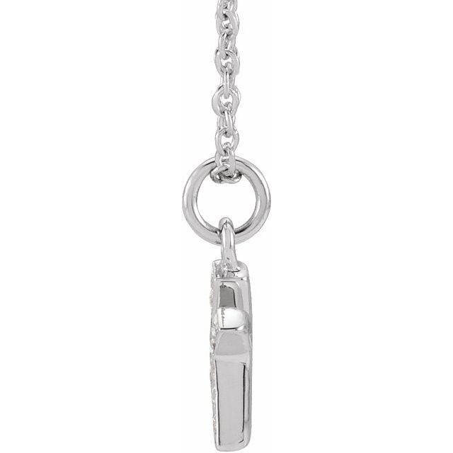 Natural Diamond Petite Initial Capital Letter Necklace