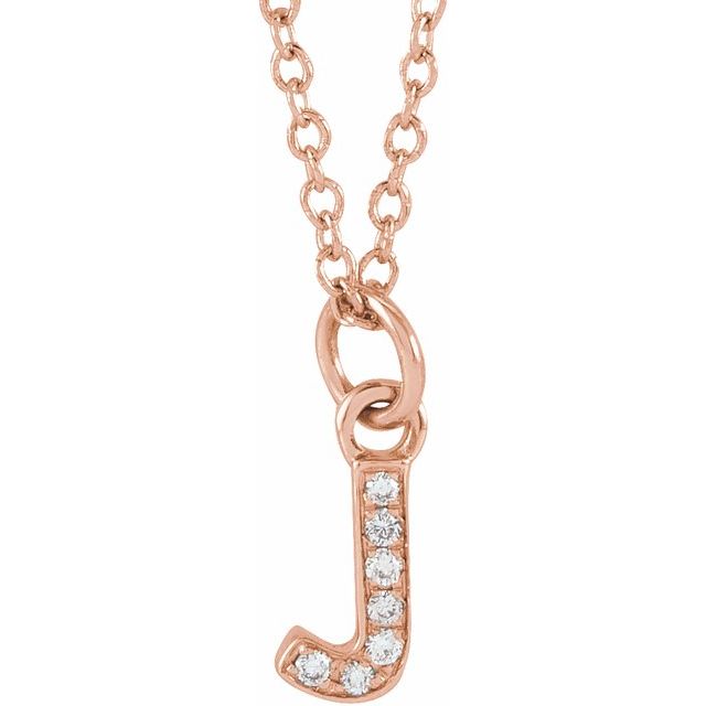 Natural Diamond Petite Initial Capital Letter Necklace