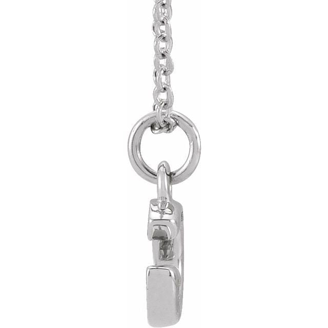 Natural Diamond Petite Initial Capital Letter Necklace