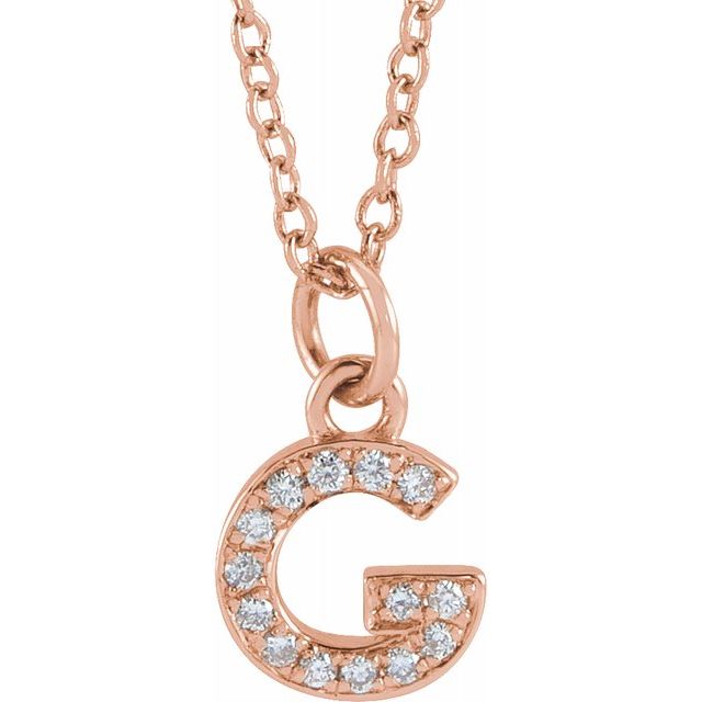 Natural Diamond Petite Initial Capital Letter Necklace