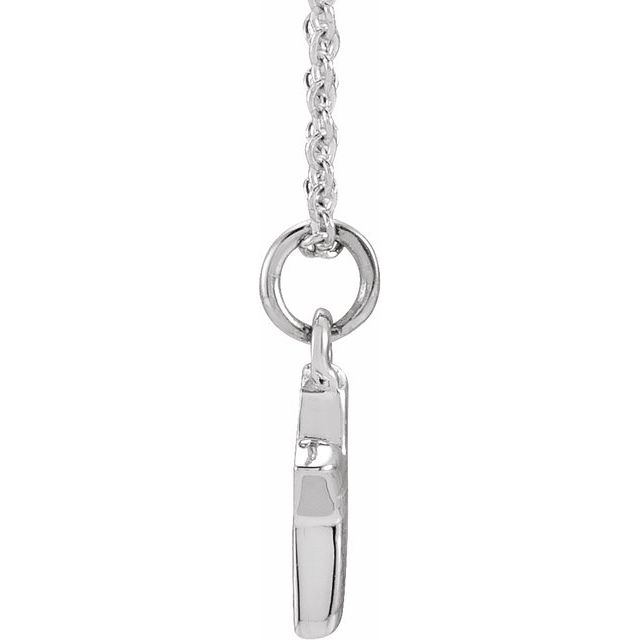 Natural Diamond Petite Initial Capital Letter Necklace
