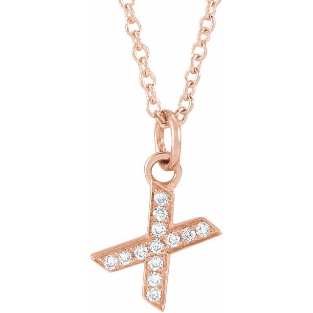 Natural Diamond Petite Initial Capital Letter Necklace