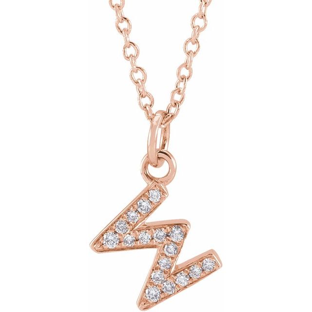 Natural Diamond Petite Initial Capital Letter Necklace