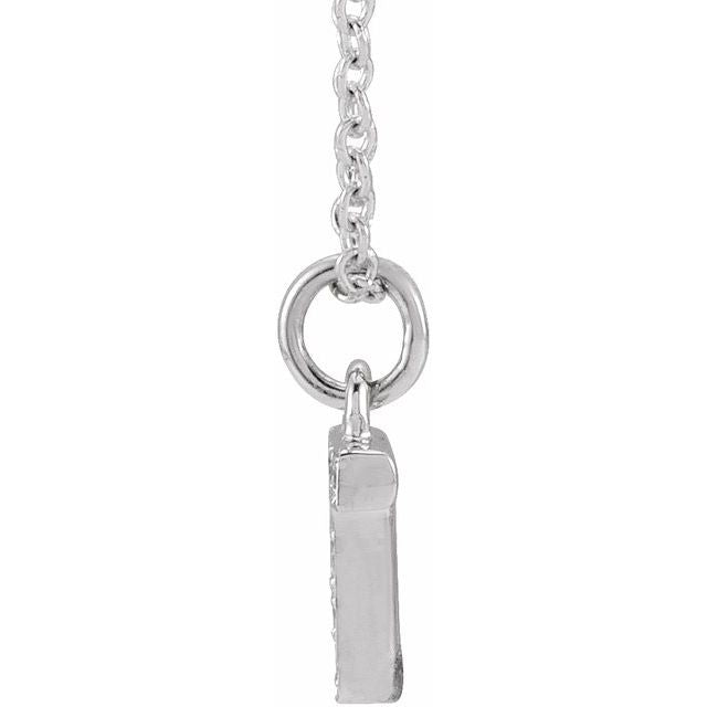 Natural Diamond Petite Initial Capital Letter Necklace