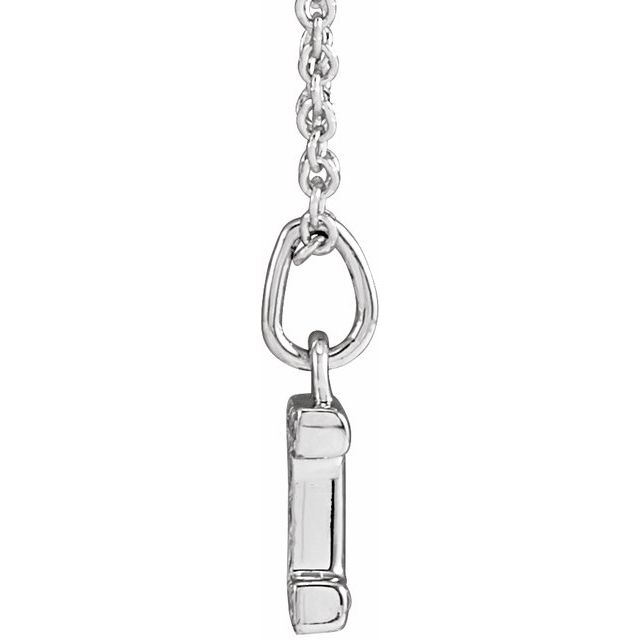 Natural Diamond Petite Initial Capital Letter Necklace