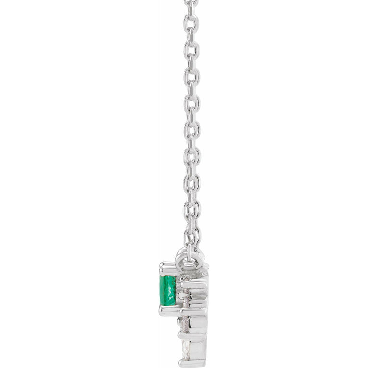 Starburst Emerald + Natural Diamond Necklace